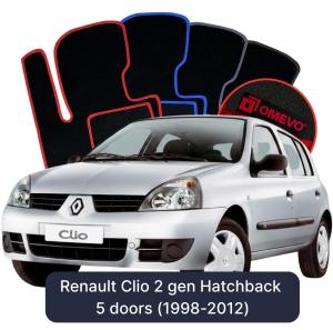 Velúrové autokoberce OMEVO pre Renault Clio 2 gen Hatchback 5 dverí (1998-2012)