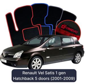 Velúrové autokoberce OMEVO pre Renault Vel Satis 1 gen Hatchback 5-dverový (2001–2009)