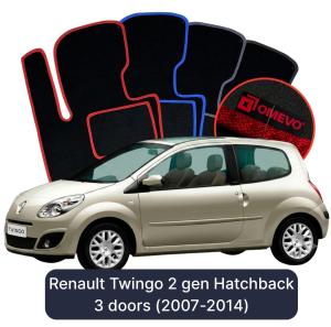 Velúrové autokoberce OMEVO pre Renault Twingo 2 gen Hatchback (2007-2014)