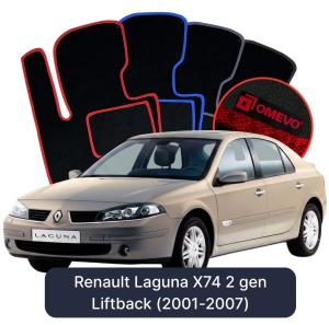 Velúrové autokoberce OMEVO pre Renault Laguna X74 2 gen Liftback (2001-2007)