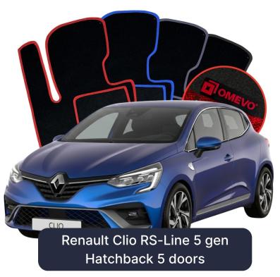 Velúrové autokoberce OMEVO pre Renault Clio RS-Line 5 gen Hatchback 5 dverí (2019-2025)