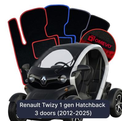 Velúrové autokoberce OMEVO pre Renault Twizy 1 gen Hatchback 3 dvere (2012-2025)