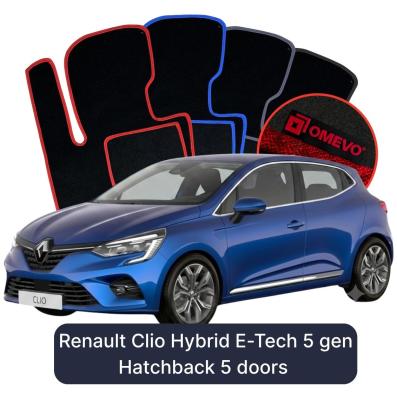 Velúrové autokoberce OMEVO pre Renault Clio Hybrid E-Tech 5 gen Hatchback 5 dverí (2019-2024)