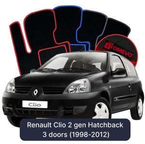 Velúrové autokoberce OMEVO pre Renault Clio 2 gen Hatchback 3 dvere (1998-2012)