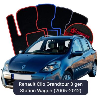 Velúrové autokoberce OMEVO pre Renault Clio Grandtour 3 gen Kombi (2005-2012)