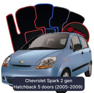 Velúrové autokoberce OMEVO pre Chevrolet Spark 2 gen Hatchback 5 dverí (2005-2009)