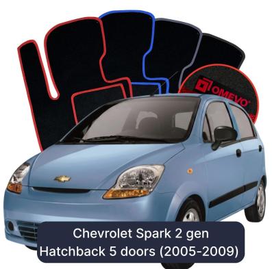 Velúrové autokoberce OMEVO pre Chevrolet Spark 2 gen Hatchback 5 dverí (2005-2009)