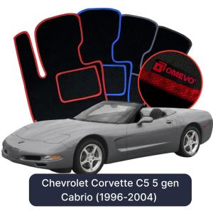 Velúrové autokoberce OMEVO pre Chevrolet Corvette C5 5 gen Cabrio (1996-2004)