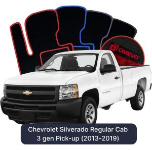 Velúrové autokoberce OMEVO pre Chevrolet Silverado Regular Cab 3 gen Pick-up (2013-2019)