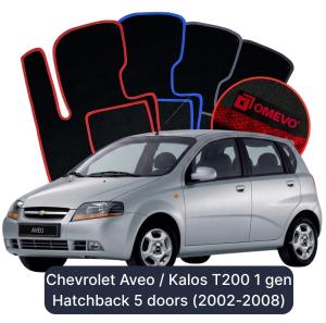Velúrové autokoberce OMEVO pre Chevrolet Aveo / Kalos T200 1 gen Hatchback 5 dverí (2002-2008)