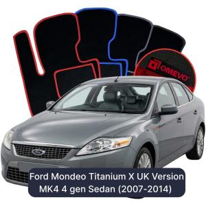 Velúrové autokoberce OMEVO pre Ford Mondeo Titanium X Anglická verzia MK4 4 gen Sedan (2007-2014)