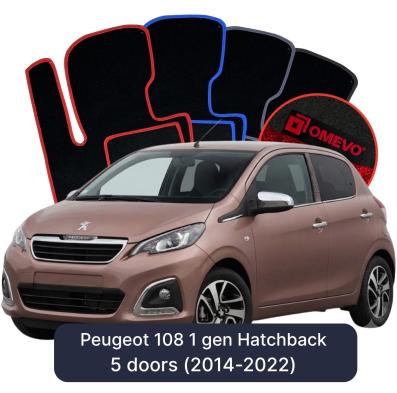 Velúrové autokoberce OMEVO pre Peugeot 108 1 gen Hatchback 5 dverí (2014-2022)