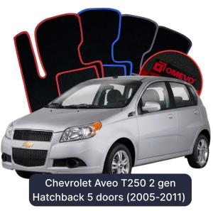 Velúrové autokoberce OMEVO pre Chevrolet Aveo T250 2 gen Hatchback 5 dverí (2005-2011)