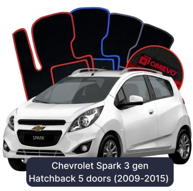 Velúrové autokoberce OMEVO pre Chevrolet Spark 3 gen Hatchback 5 dverí (2009-2015)