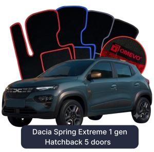 Velúrové autokoberce OMEVO pre Dacia Spring Extreme 1 gen Hatchback 5-dverový (2021-2025)