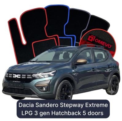 Velúrové autokoberce OMEVO pre Dacia Sandero Stepway Extreme LPG 3 gen Hatchback 5 dverí (2020-2026)