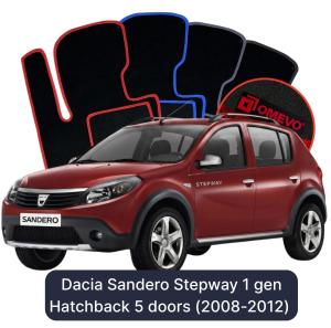 Velúrové autokoberce OMEVO pre Dacia Sandero Stepway 1 gen Hatchback 5 dverí (2008-2012)