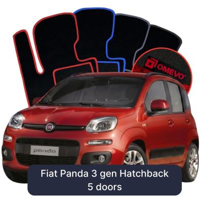 Velúrové autokoberce OMEVO pre Fiat Panda 3 gen Hatchback 5 dverí (2011-2025)