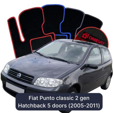 Velúrové autokoberce OMEVO pre Fiat Punto Classic 2 gen Hatchback 5 dverí (2005-2011)