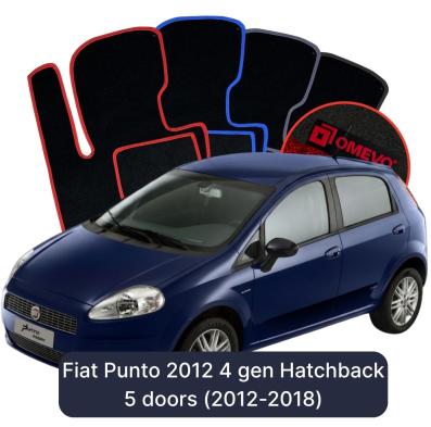 Velúrové autokoberce OMEVO pre Fiat Punto 2012 4 gen Hatchback 5-dverový (2012-2018)