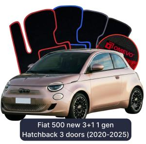Velúrové autokoberce OMEVO pre Fiat 500 new 3+1 1 gen Hatchback 3 dvere (2020-2025)