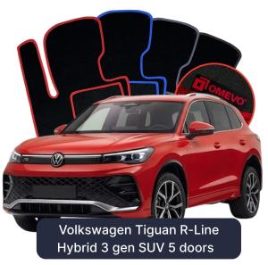 Velúrové autokoberce OMEVO pre Volkswagen Tiguan R-Line Hibrid 3 gen SUV 5 dverí (2023-2026)