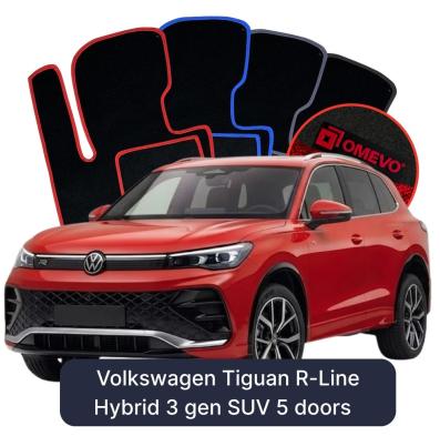 Velúrové autokoberce OMEVO pre Volkswagen Tiguan R-Line Hibrid 3 gen SUV 5 dverí (2023-2026)