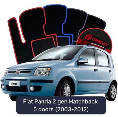 Velúrové autokoberce OMEVO pre Fiat Panda 2 gen Hatchback 5 dverí (2003-2012)