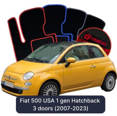 Velúrové autokoberce OMEVO pre Fiat 500 1 gen Hatchback 3 dvere USA-version  (2007-2023)