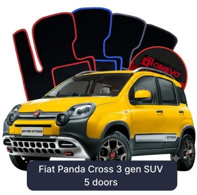 Velúrové autokoberce OMEVO pre Fiat Panda Cross 3 gen SUV 5 dverí (2012-2025)