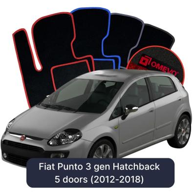 Velúrové autokoberce OMEVO pre Fiat Punto 3 gen Hatchback 5 dverí (2012-2018)