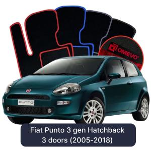 Velúrové autokoberce OMEVO pre Fiat Punto 3 gen Hatchback 3 dvere (2005-2018)
