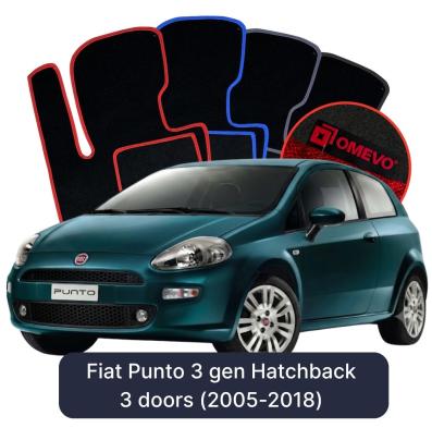Velúrové autokoberce OMEVO pre Fiat Punto 3 gen Hatchback 3 dvere (2005-2018)