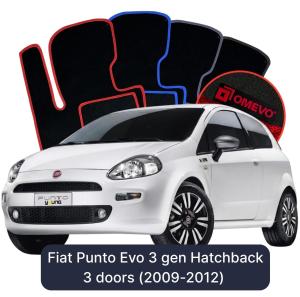 Velúrové autokoberce OMEVO pre Fiat Punto Evo 3 gen Hatchback 3 dvere (2009-2012)
