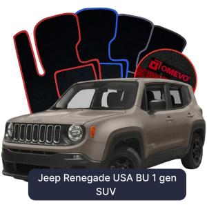Velúrové autokoberce OMEVO pre Jeep Renegade USA BU 1 gen SUV (2014-2025)