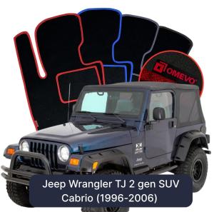 Velúrové autokoberce OMEVO pre Jeep Wrangler TJ 2 gen CabrioCabrio SUVSUV (1996-2006)