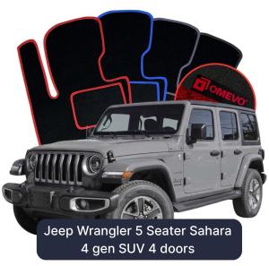 Velúrové autokoberce OMEVO pre Jeep Wrangler 5 mest Sahara 4 gen SUV 4 dvere (2017-2025)