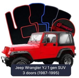 Velúrové autokoberce OMEVO pre Jeep Wrangler YJ 1 gen SUV 2 dvere (1987-1995)