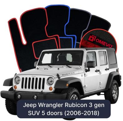 Velúrové autokoberce OMEVO pre Jeep Wrangler Rubicon 3 gen SUV 5-dverový (2006-2018)