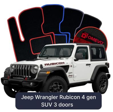 Velúrové autokoberce OMEVO pre Jeep Wrangler Rubicon 4 gen SUV 3 dvere (2017-2025)