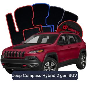 Velúrové autokoberce OMEVO pre Jeep Compass Hybrid 2 gen SUV (2016-2026)