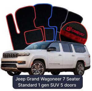Velúrové autokoberce OMEVO pre Jeep Grand Wagoneer 7-miestny Standard 1. gen SUV 5-dverový (2021-2025)