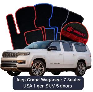 Velúrové autokoberce OMEVO pre Jeep Grand Wagoneer 7-miestny USA 1 gen SUV 5 dverí (2021-2025)