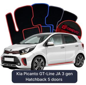 Velúrové autokoberce OMEVO pre Kia Picanto GT-Line JA 3 gen Hatchback 5 dverí (2017-2025)
