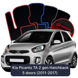 Velúrové autokoberce OMEVO pre Kia Picanto TA 2 gen Hatchback 5 dverí (2011-2017)