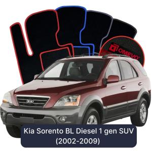Velúrové autokoberce OMEVO pre Kia Sorento Diesel BL 1 gen SUV (2002-2009)