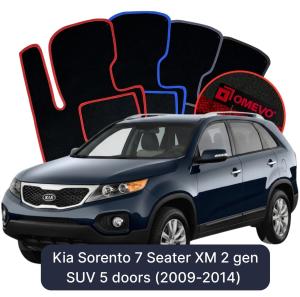Velúrové autokoberce OMEVO pre Kia Sorento 7-miestny XM 2 gen SUV 5 dverí (2009-2014)