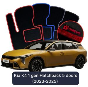 Velúrové autokoberce OMEVO pre Kia K4 1 gen Hatchback 5 dverí (2023-2025)