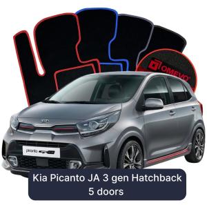 Velúrové autokoberce OMEVO pre Kia Picanto JA 3 gen Hatchback 5 dverí (2017-2025)