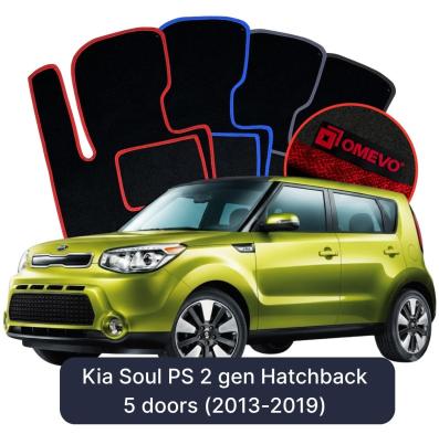 Velúrové autokoberce OMEVO pre Kia Soul PS 2 gen Hatchback 5 dverí (2013-2019)